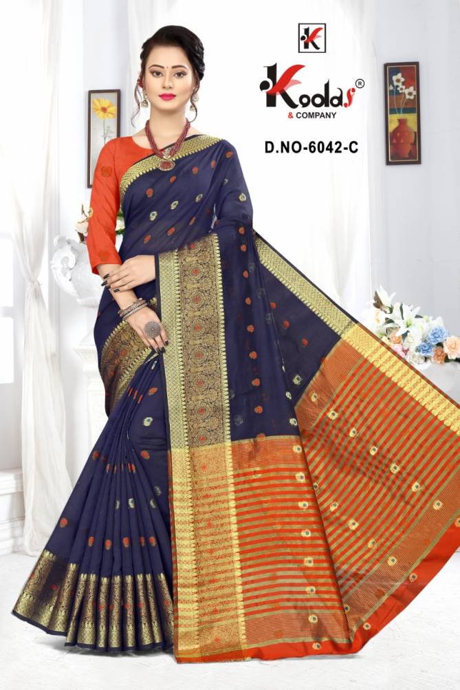 Zeenat 6042 Latest Fancy  Festive Wear  Cotton Silk Designer Saree Collection 